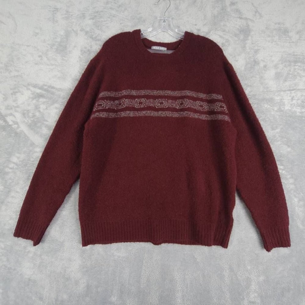 Michael Bastian Mens Sweater Pullover Red Crew Neck Stretch Long Sleeve‎ XL New